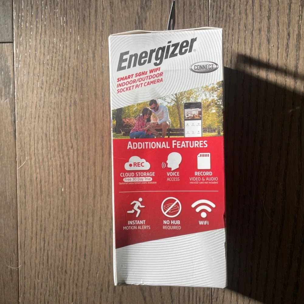Energizer Smart Wi-Fi Indoor Outdoor Bulb Socket P/T Camera 56Hz Standard Socket